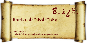 Barta Üdvöske névjegykártya